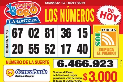 Los Números de Oro de LA GACETA