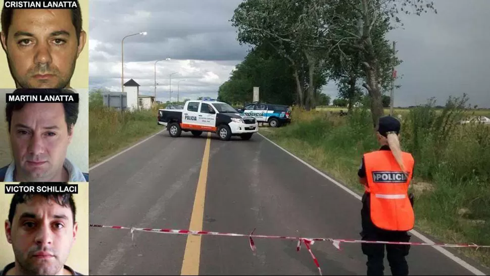 SANTA FE. La ruta 20, ayer, después del paso de los prófugos. FOTO TOMADA DE TN.COM.AR