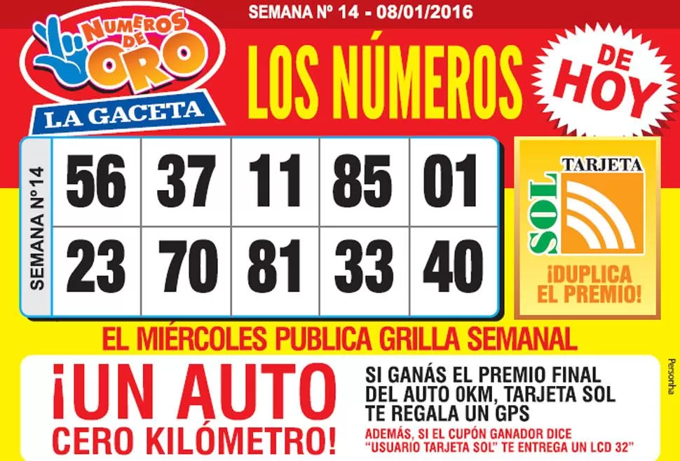 Los Números de Oro de LA GACETA