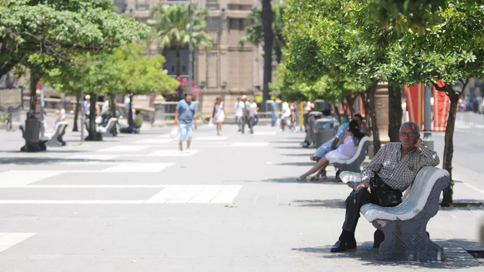 A BUSCAR SOMBRA. Se calcula que la máxima de hoy llegará a los 37 grados. ARCHIVO