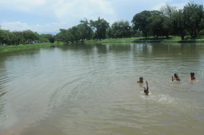 Desafían la prohibición y la tragedia en el lago del parque 9 de Julio