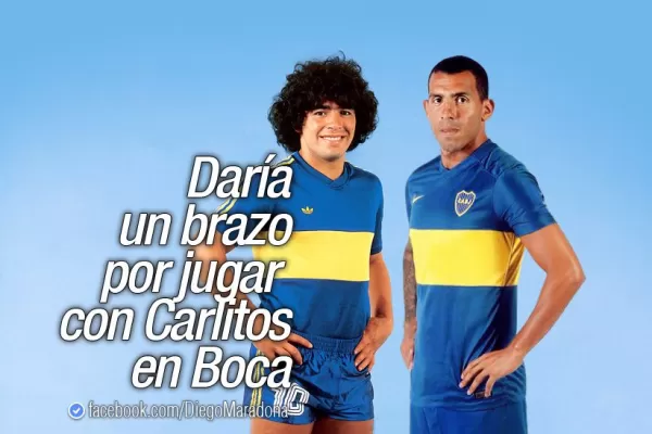 Maradona tiene un sueño pendiente: jugar con Tevez