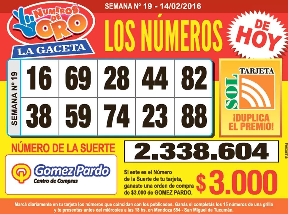 Los Números de Oro de LA GACETA