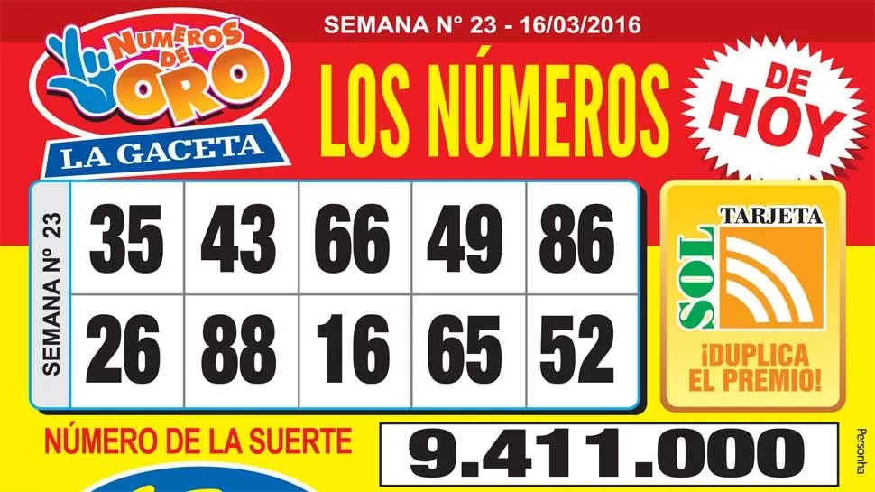 Los Números de Oro de LA GACETA