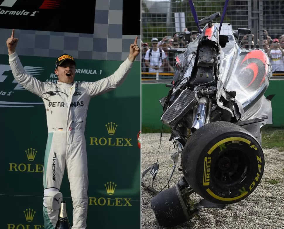 ALEGRÍA. Emiliano Spataro, en el podio. Prensa Mercedes - Pirelli