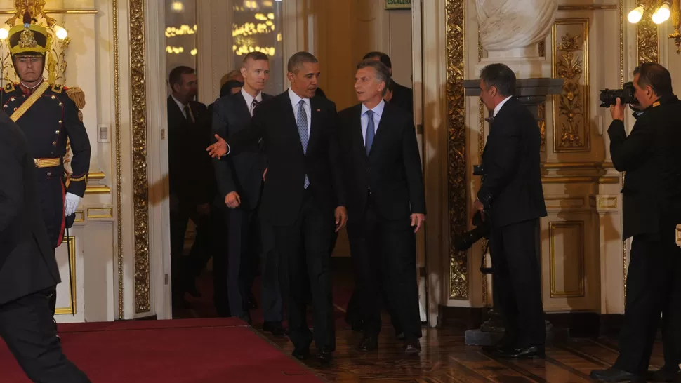 DESDE ADENTRO. Hay una gran cantidad de seguridad en la Casa Rosada por la visita de Obama. TÉLAM