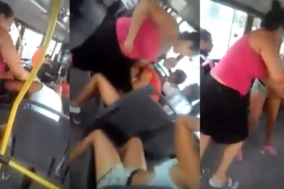 Video: golpes e insultos contra dos punguistas en un ómnibus