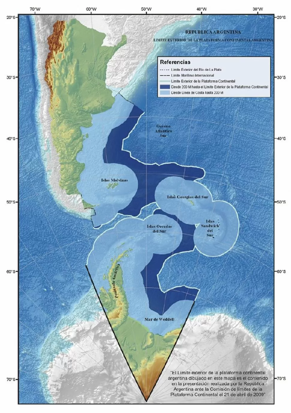 NUEVO MAPA. La Cancillería aseguró que el reconocimiento de la ONU al país permitirá explotar los recursos con que cuenten las nuevas áreas.  