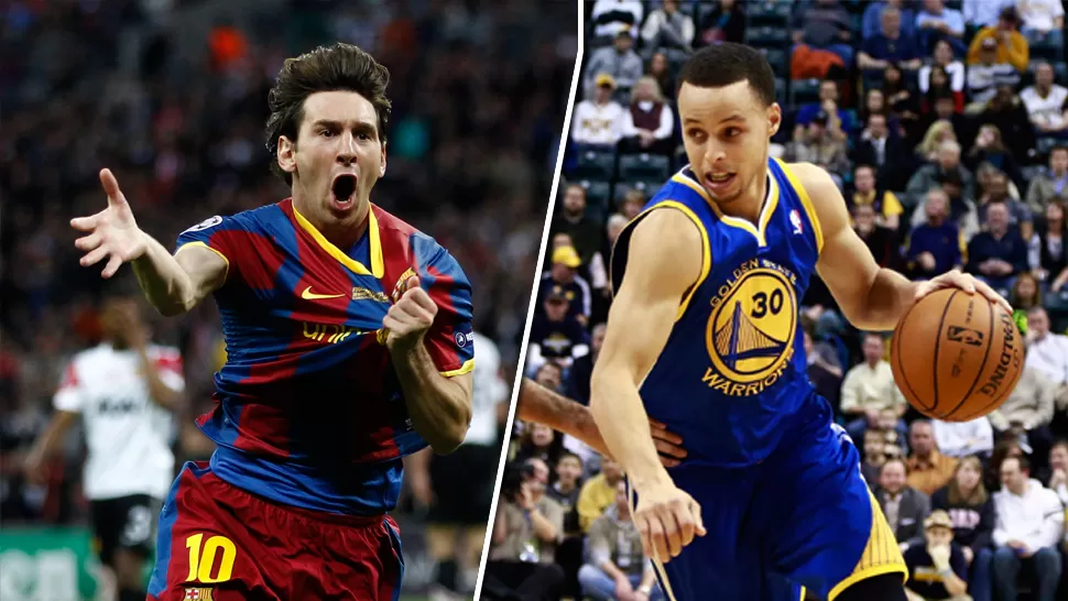 TALENTO LES SOBRA. Lionel Messi y Stephen Curry, dos figuras estelares del deporte mundial.
FOTO ARCHIVO