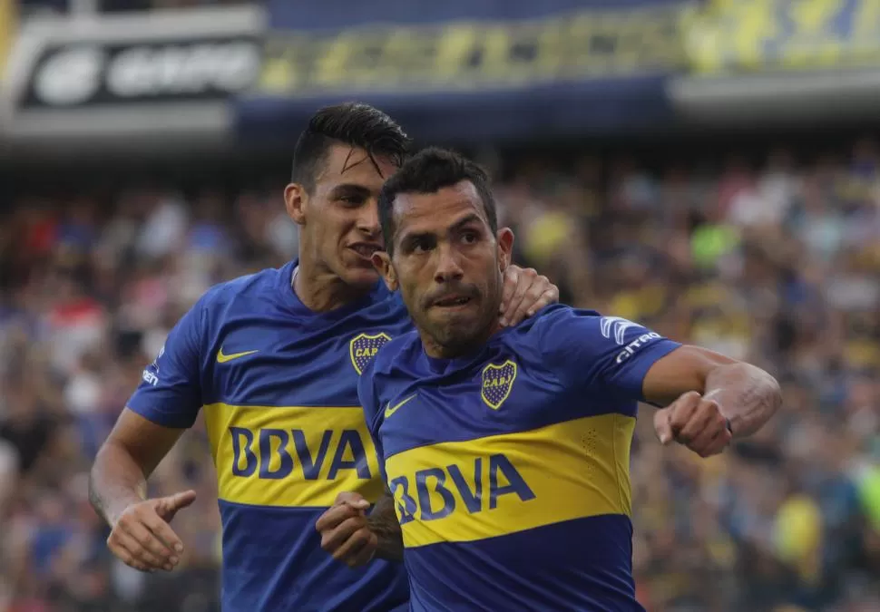 FESTEJÓ. Tevez, que mostró un buen nivel, marcó el tanto que le permitió a Boca comenzar a ganar el duelo contra Rafaela. Dyn