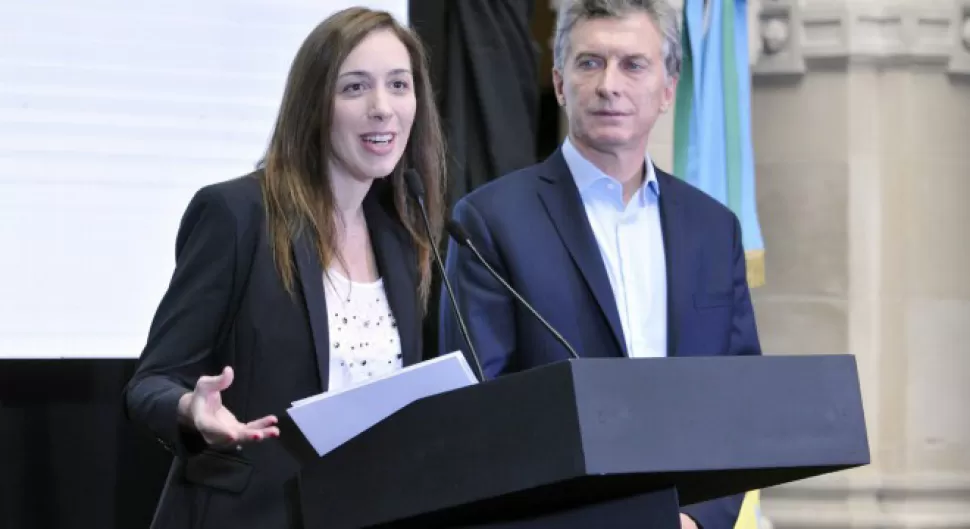 VIDAL Y MACRI. La gobernadora y el presidente dieron una conferencia de prensa. FOTO TOMADA DE LAPOLITICAONLINE.COM.AR