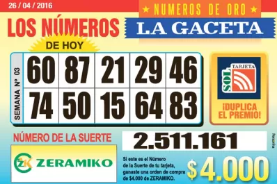 Los Números de Oro de LA GACETA