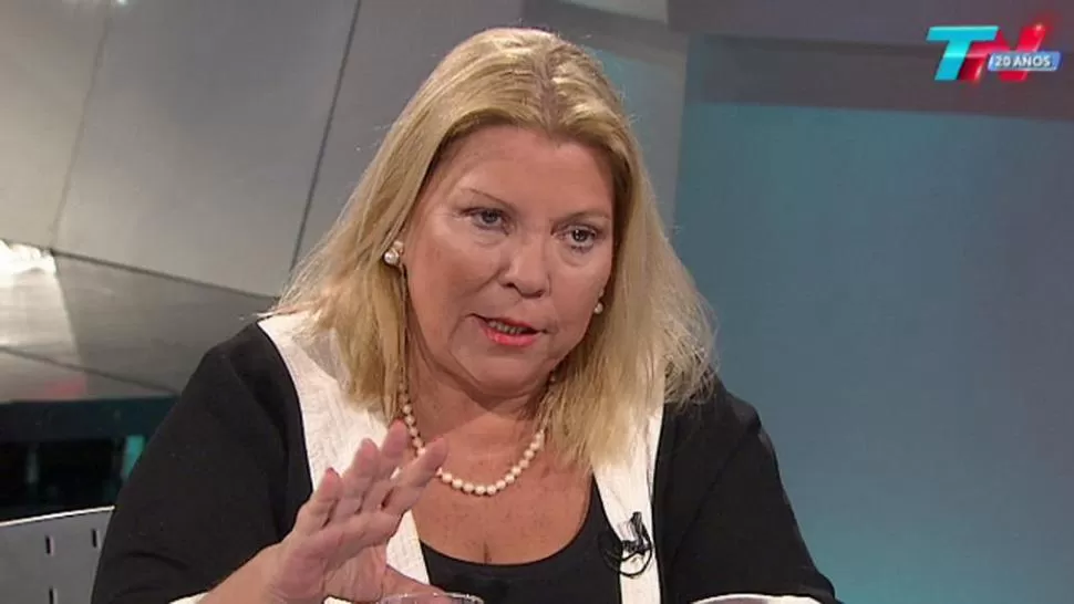 ELISA CARRIÓ. La diputada le envió un pedido al titular de la Corte Suprema de Justicia de la Nación, Ricardo Lorenzetti. FOTO TOMADA DE TN.COM.AR