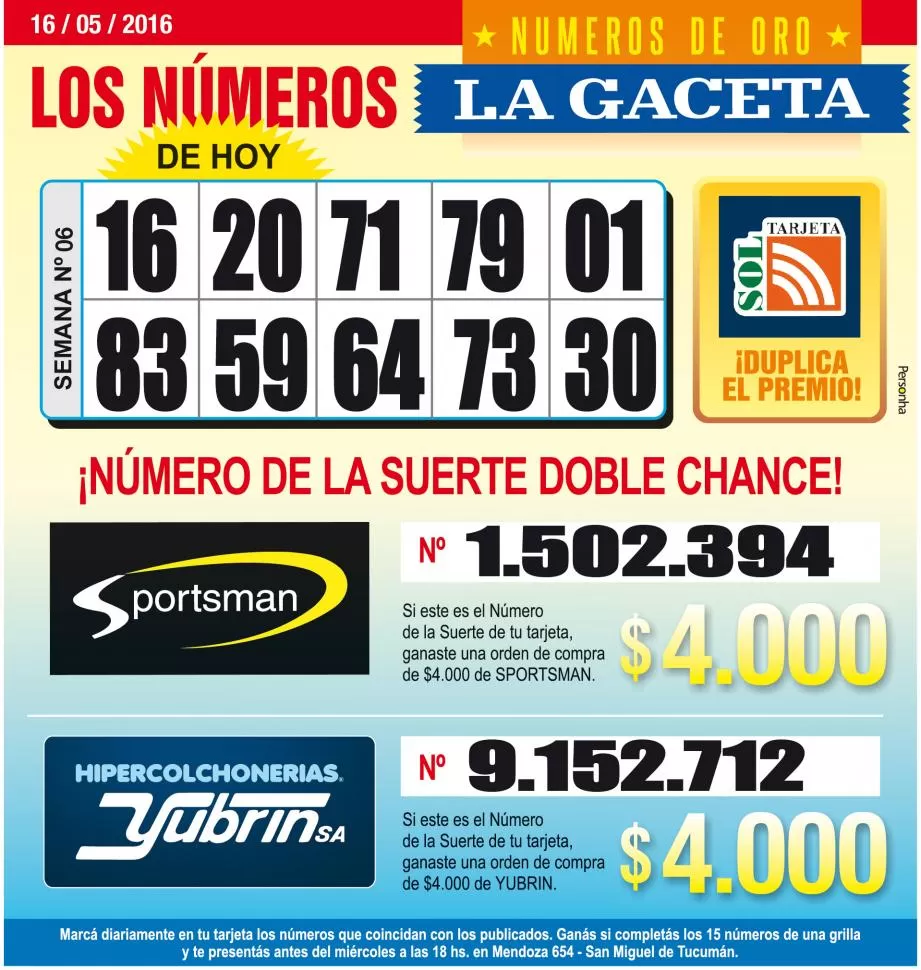 Los Números de Oro de LA GACETA