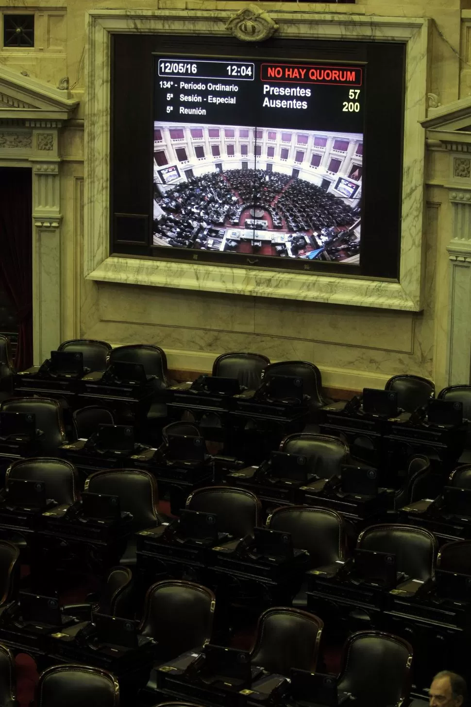 SIN QUÓRUM. El jueves pasado, el kirchnerismo no logró sentar diputados para debatir la polémica norma. dyn