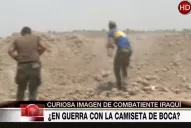 Un militar iraquí lucha contra el Isis, con la camiseta de Boca puesta