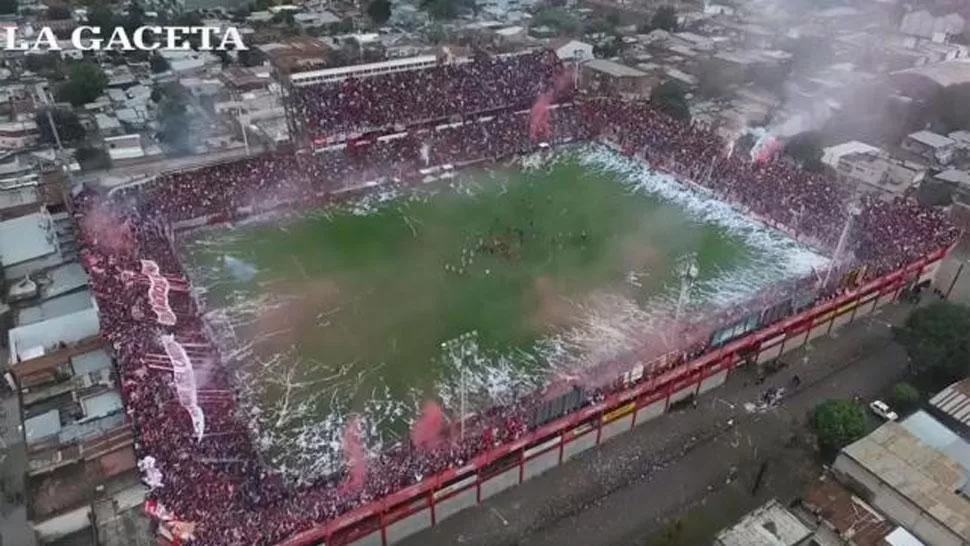 DESDE EL AIRE. Así lucía el estadio de San Martín el sábado. CAPTURA DE VIDEO