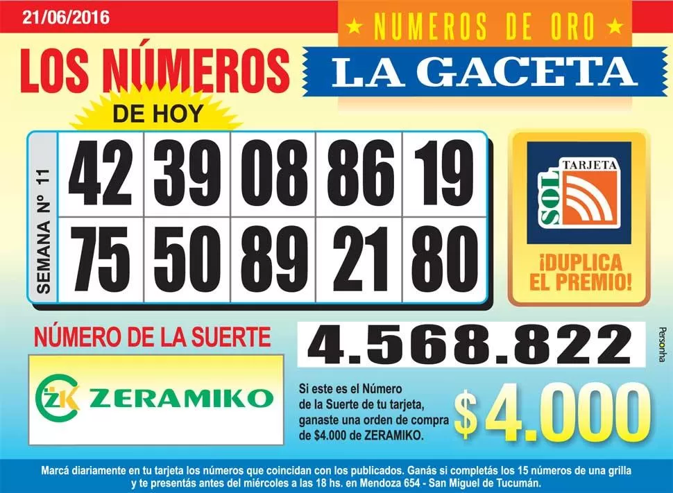 Los Números de Oro de LA GACETA