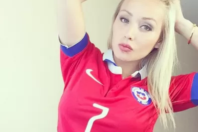 Una conejita chilena provocó a Messi en la previa a la final