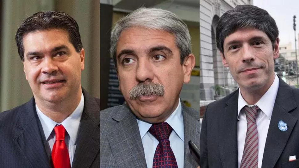 EX JEFES DE GABINETE. Jorge Capitanich, Aníbal Fernández y Juan Manuel Abal Medina. FOTO TOMADA DE TN.COM.AR