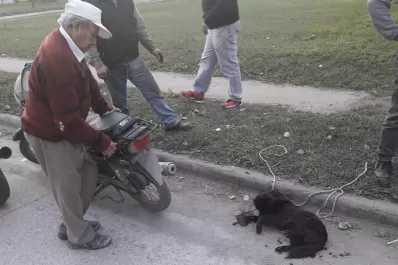 Un hombre ató a su perro y lo arrastró varias cuadras