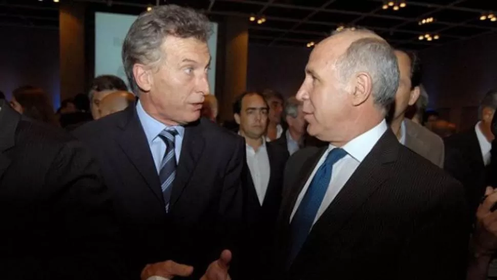 CÓNCLAVE. Macri y Lorenzetti se reunieron ayer por la tarde. TÉLAM