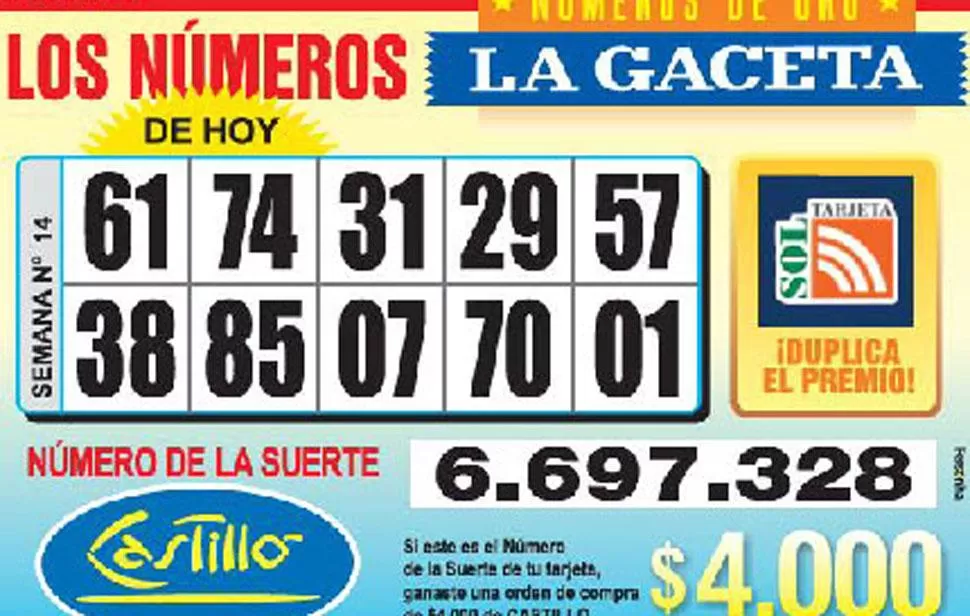 Los Números de Oro de LA GACETA