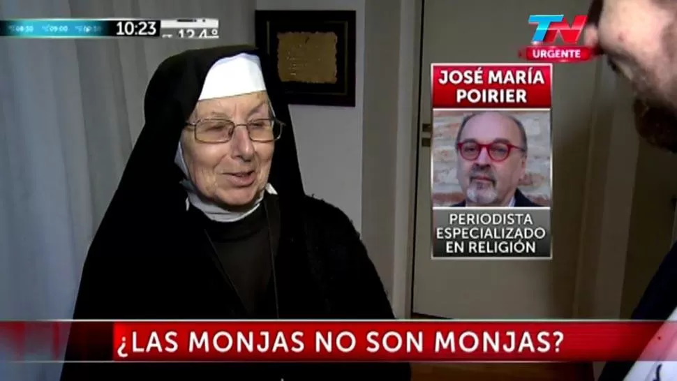 LA HERMANA INÉS. Una de las religiosas que vive en el convento. FOTO CAPTURA DE VIDEO