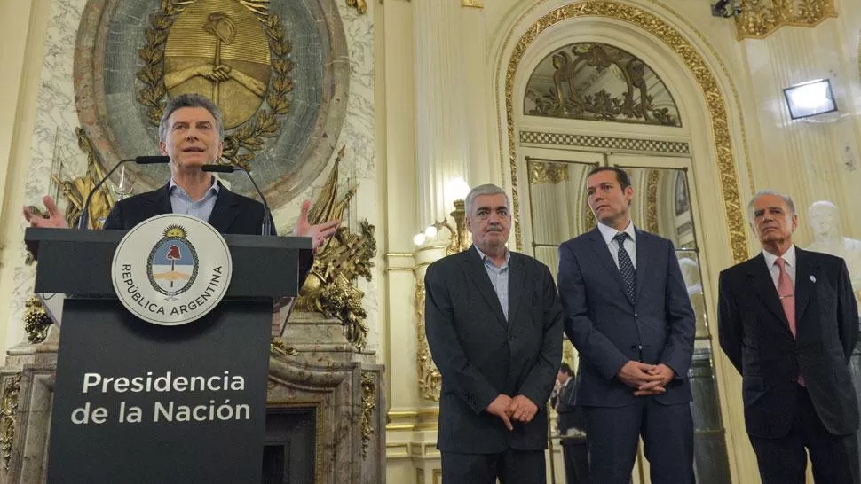 PRESIDENTE MACRI. El mandatario, durante un acto. DYN