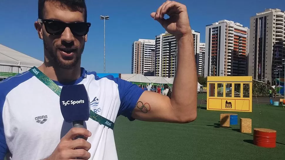 ILUSIONADO. Federico Grabich mostró su tattoo. (TyC Sports)