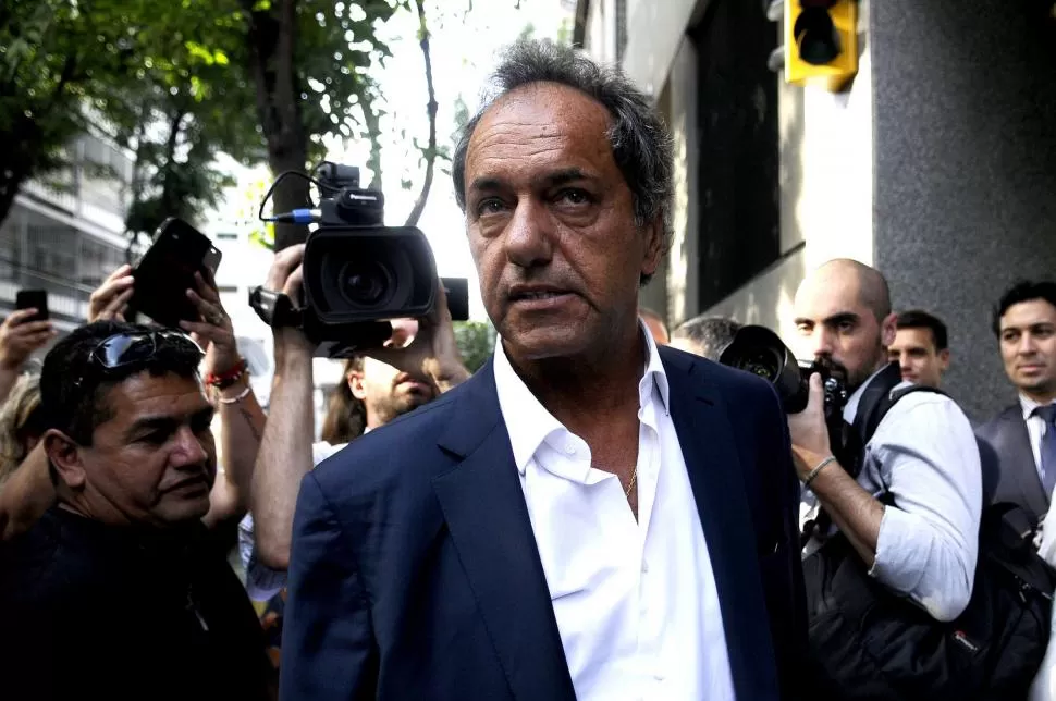 CONTESTACIÓN. Scioli habló sobre “la falsedad de las imputaciones” en la denominada “ruta del dinero S”. dyn (archivo)