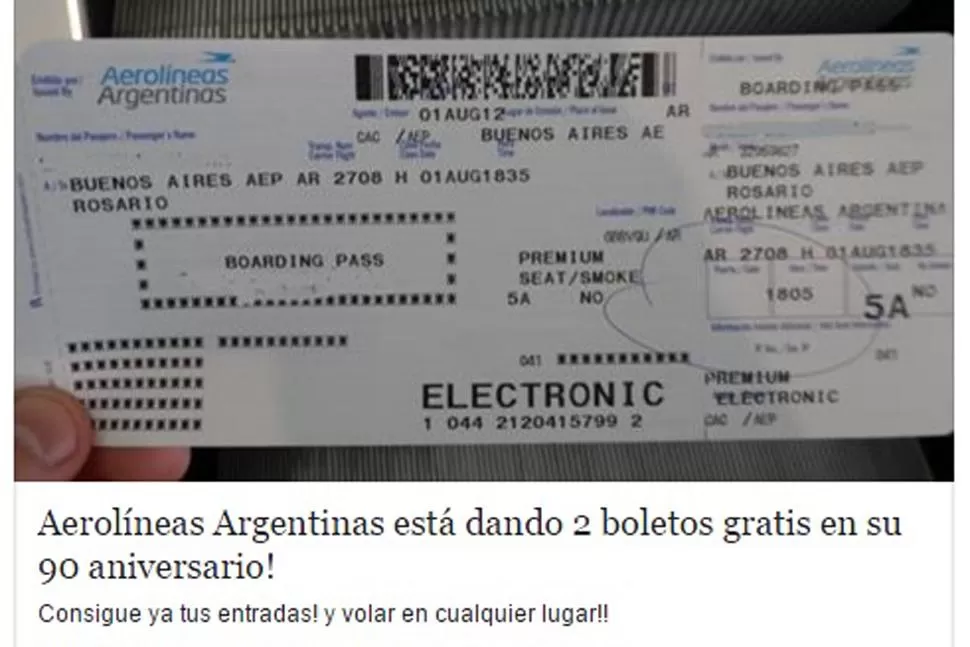 Falso: Aerolíneas aclaró que es inexistente el premio que supuestamente regala en las redes