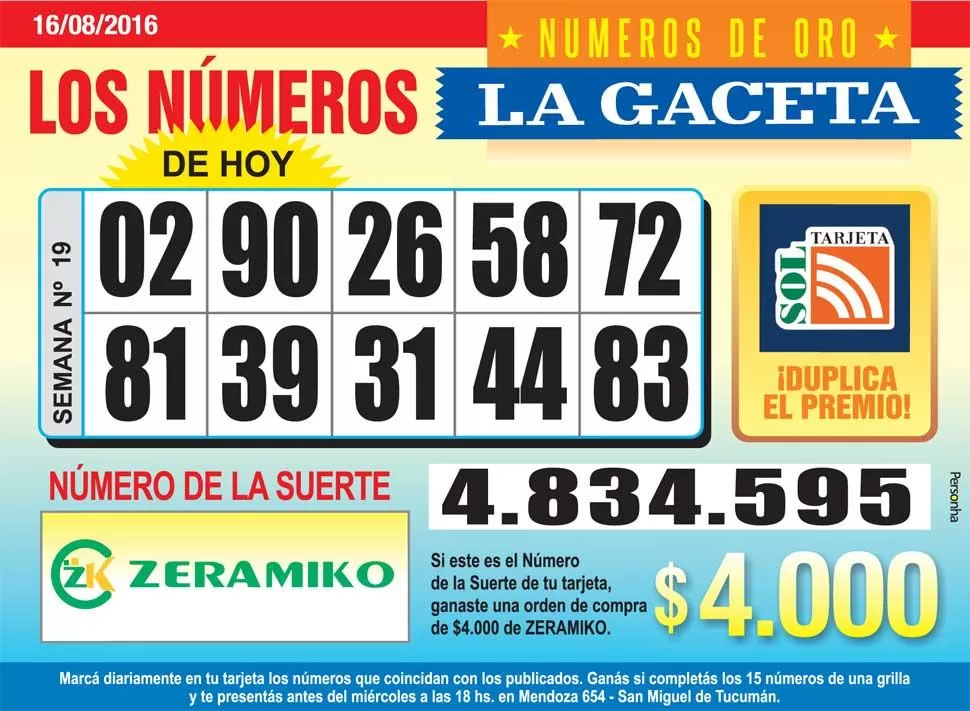 Los Números de Oro de LA GACETA