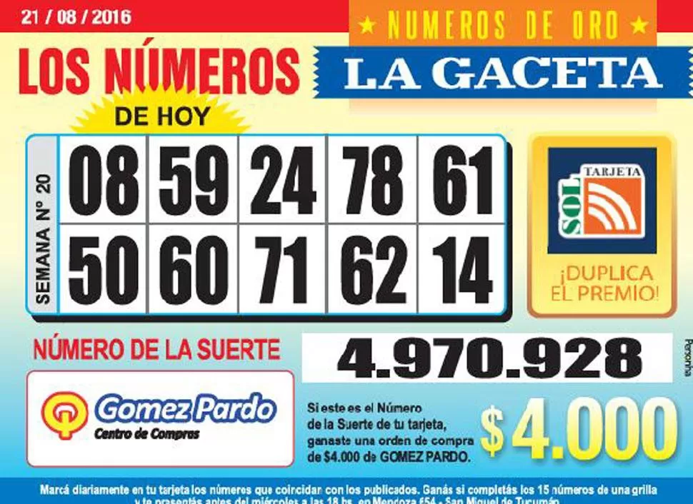Los Números de Oro de LA GACETA