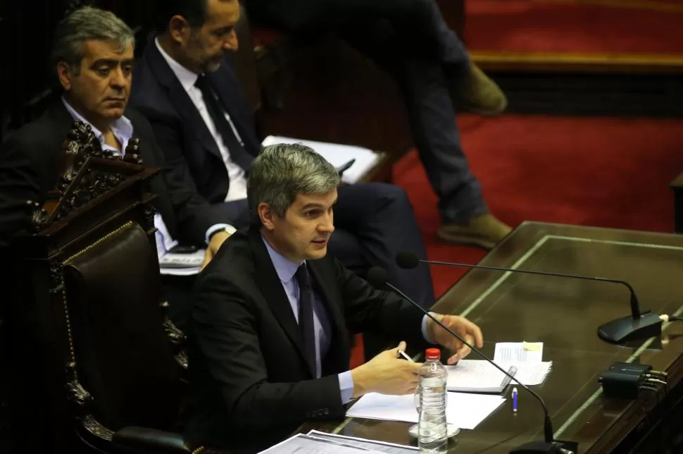 MARCOS PEÑA. El jefe de Gabinete, durante una de sus visitas al Congreso. ARCHIVO