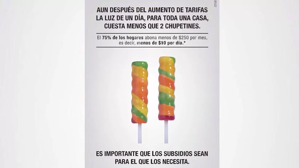 Dos chupetines, la solicitada de entidades de energía sobre la suba de la luz