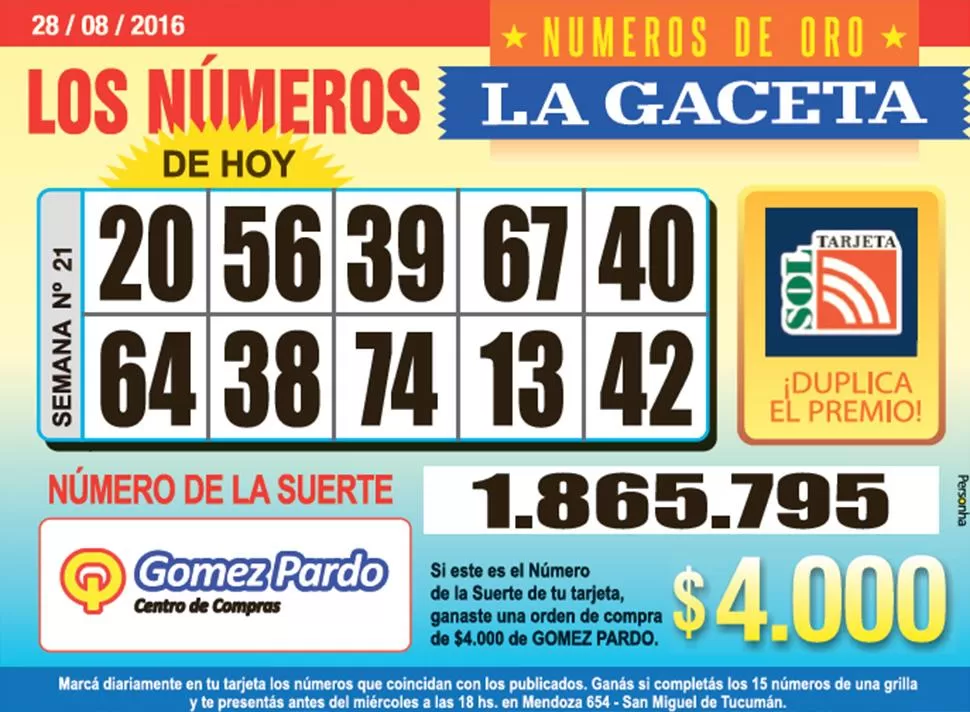 Los Números de Oro de LA GACETA