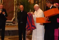El plantel de San Lorenzo visitó al Papa Francisco