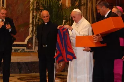 El plantel de San Lorenzo visitó al Papa Francisco