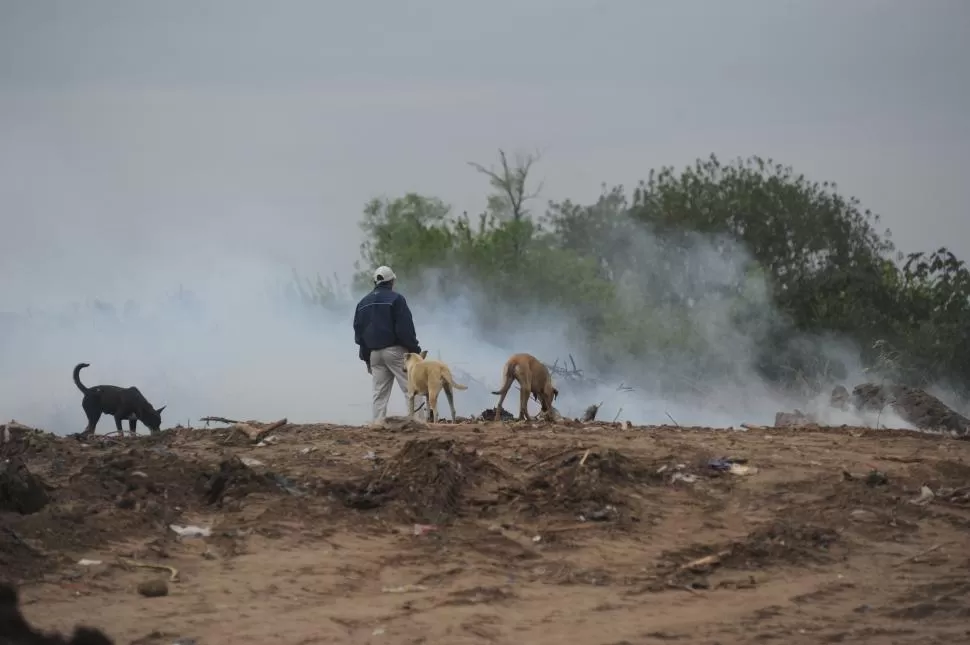 FOCO TÓXICO. El vaciadero ubicado al frente del barrio El Bernel se incendió ayer. Los vecinos reclaman desde hace tiempo el cierre de ese basural. La Municipalidad asegura que “se cerrará en un corto o mediano plazo”.  la gaceta / fotos de franco vera