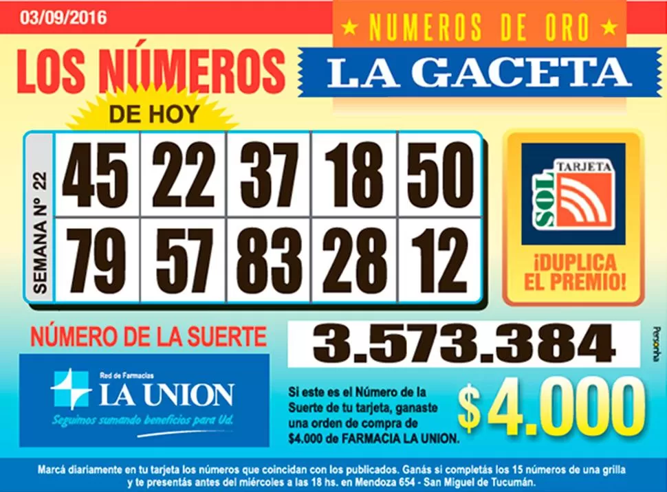 Los Números de Oro de LA GACETA