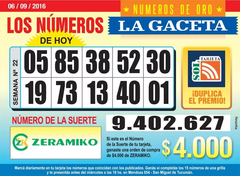 Los Números de Oro de LA GACETA