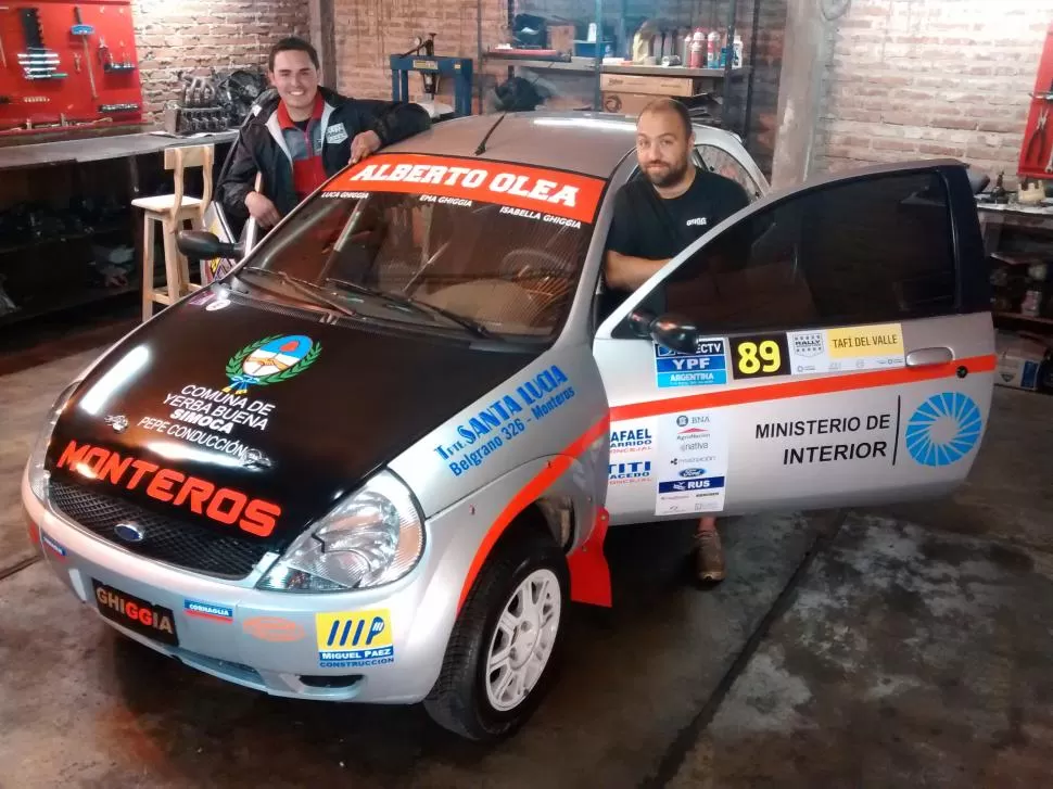 DUPLA SUREÑA. El piloto monterizo Fabián Ghiggia y el navegante concepcionense Carlos Rivera aspiran a correr con el Ka. foto equipo ghiggia 