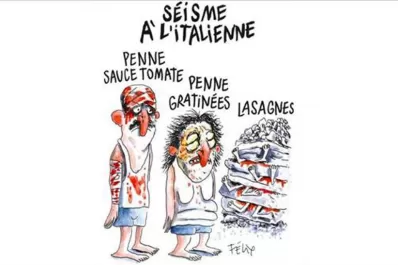 Una localidad italiana arrasada por un terremoto demanda a Charlie Hebdo