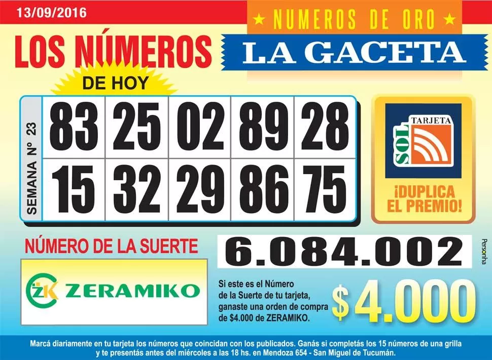 Los Números de Oro de LA GACETA