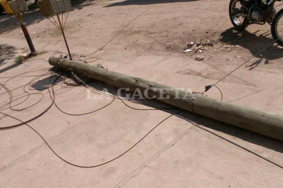 El poste de teléfono en el barrio Lincoln está de pie nuevamente