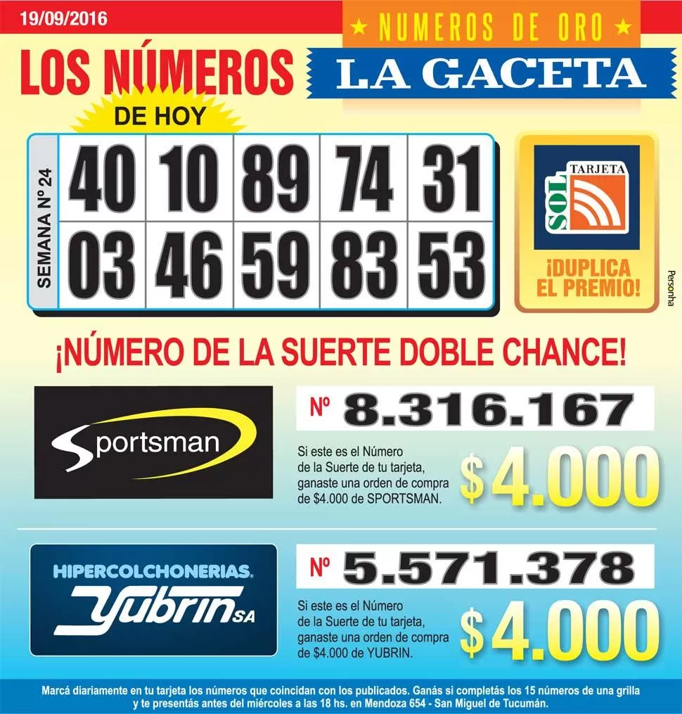 Los Números de Oro de LA GACETA