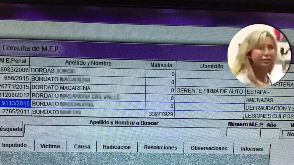 La mujer que protagonizó el escándalo ya tenía denuncias en la Justicia