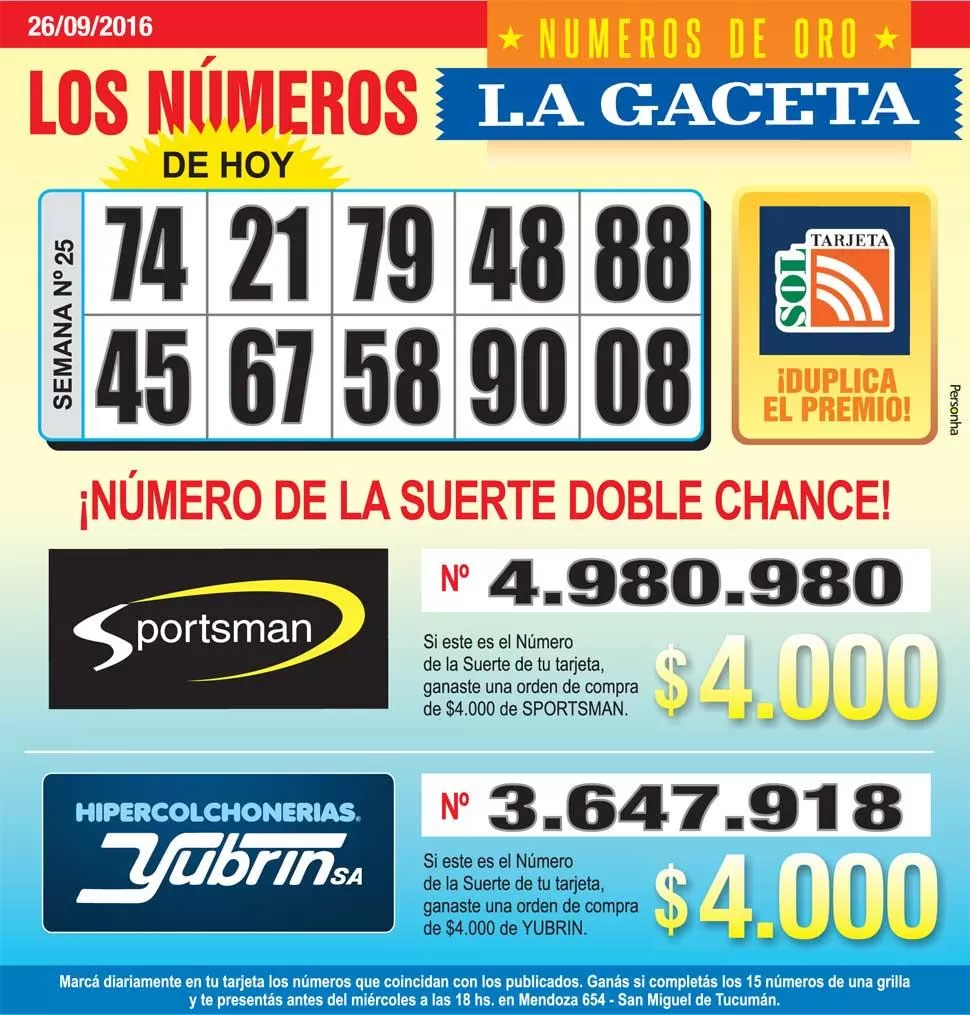 Los Números de Oro de LA GACETA