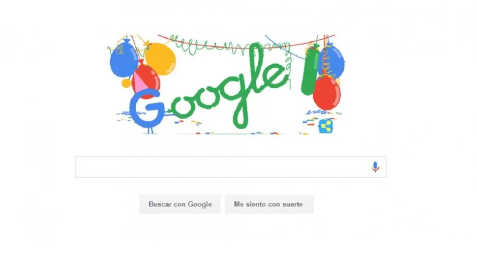 Google cumple 18 años y lo festeja con un doodle